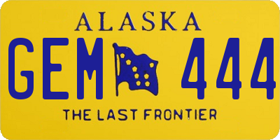 AK license plate GEM444