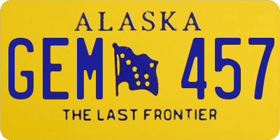 AK license plate GEM457