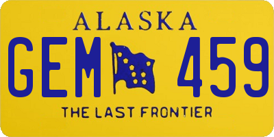 AK license plate GEM459