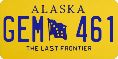 AK license plate GEM461