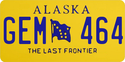 AK license plate GEM464