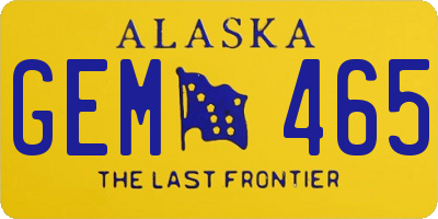 AK license plate GEM465