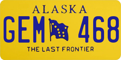AK license plate GEM468