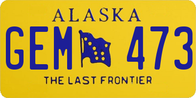 AK license plate GEM473