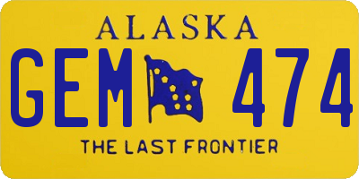 AK license plate GEM474