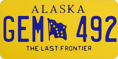 AK license plate GEM492