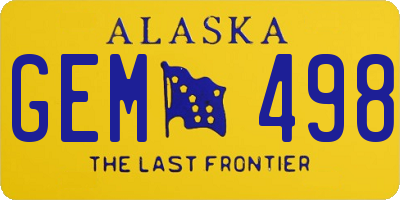 AK license plate GEM498