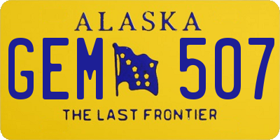 AK license plate GEM507