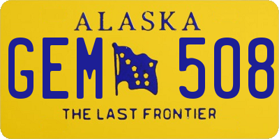AK license plate GEM508