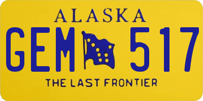 AK license plate GEM517