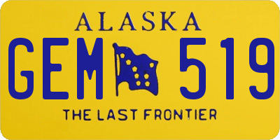 AK license plate GEM519