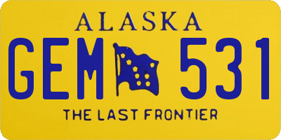 AK license plate GEM531