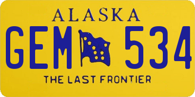 AK license plate GEM534