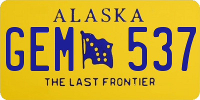 AK license plate GEM537