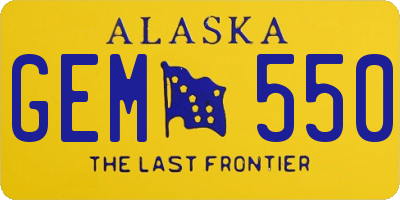 AK license plate GEM550