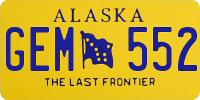 AK license plate GEM552