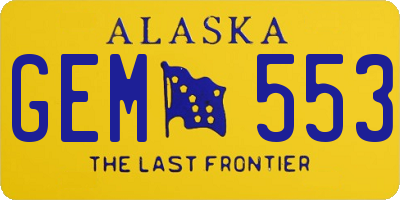 AK license plate GEM553