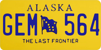 AK license plate GEM564