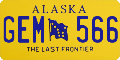AK license plate GEM566