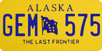 AK license plate GEM575