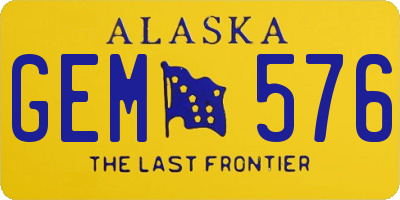AK license plate GEM576