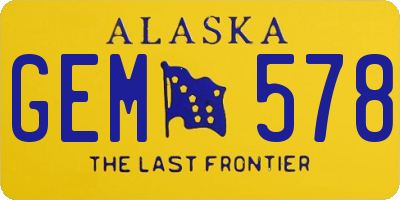 AK license plate GEM578