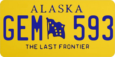 AK license plate GEM593