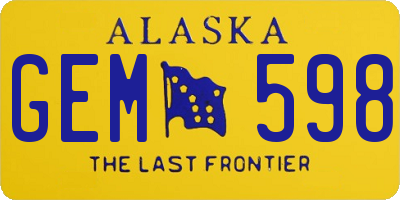 AK license plate GEM598