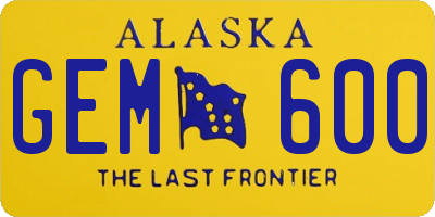 AK license plate GEM600