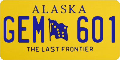 AK license plate GEM601