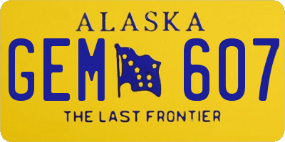AK license plate GEM607