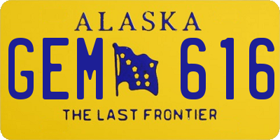 AK license plate GEM616