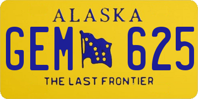 AK license plate GEM625