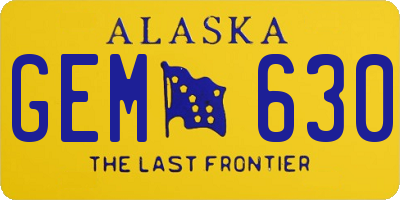 AK license plate GEM630