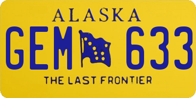 AK license plate GEM633