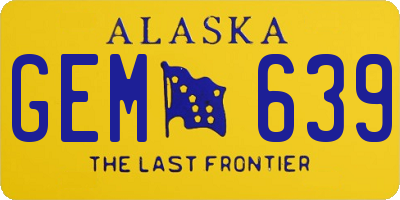 AK license plate GEM639