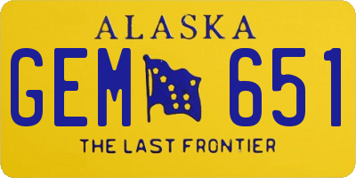 AK license plate GEM651