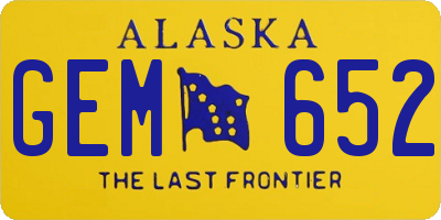 AK license plate GEM652