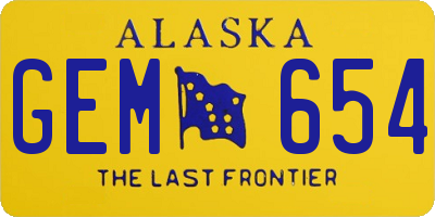 AK license plate GEM654