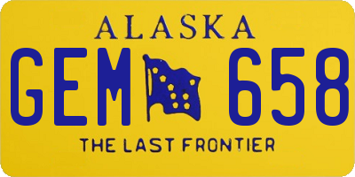AK license plate GEM658