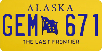 AK license plate GEM671