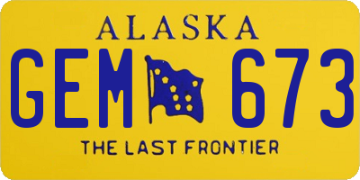 AK license plate GEM673