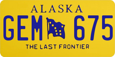 AK license plate GEM675
