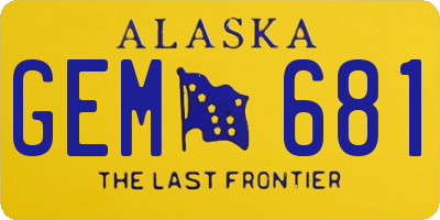 AK license plate GEM681