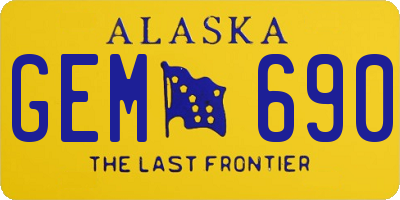AK license plate GEM690