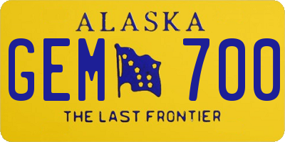 AK license plate GEM700