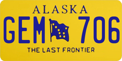 AK license plate GEM706