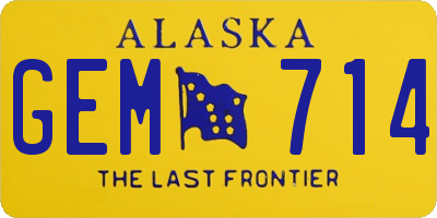 AK license plate GEM714