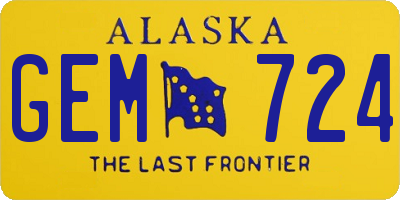 AK license plate GEM724