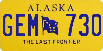 AK license plate GEM730